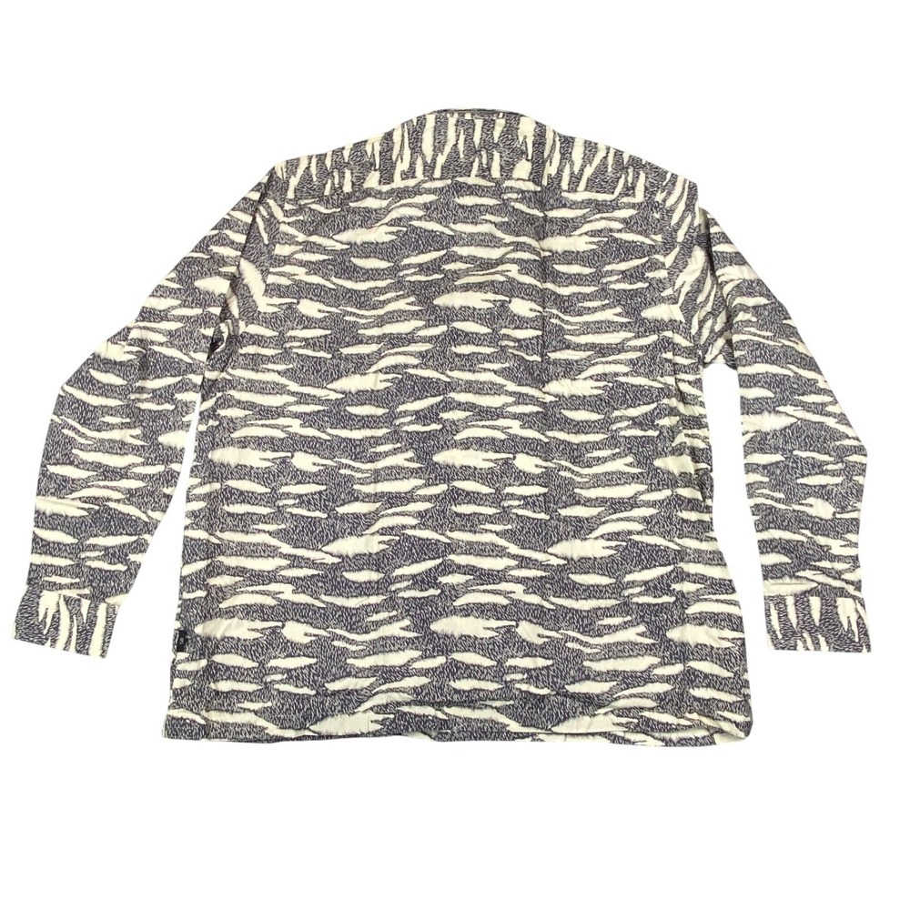 Ted Baker London Zebra Print LS Button Up Navy White Size 7 Men's XXXL NEW - Picture 2 of 11